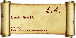 Lenk Anett névjegykártya