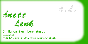 anett lenk business card